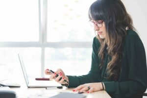 woman working on website optimisation