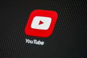 Youtube logo on a digital screen