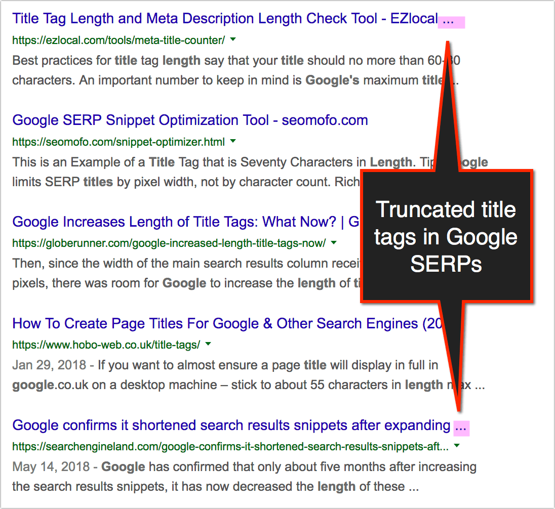 HTML Title Element: How to SEO Your Page Title Tag 3 Title tag truncated