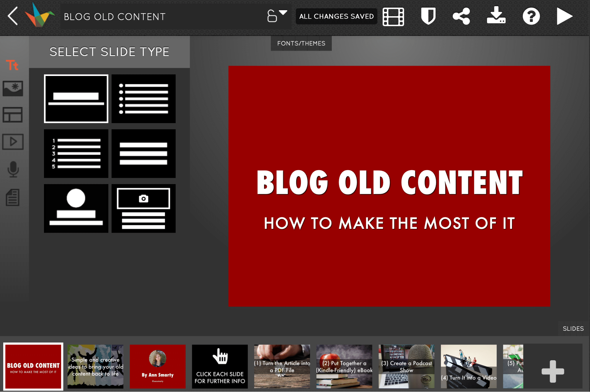 A Beginner's Guide To Content Marketing 9 HaikuDeck create a slideshow