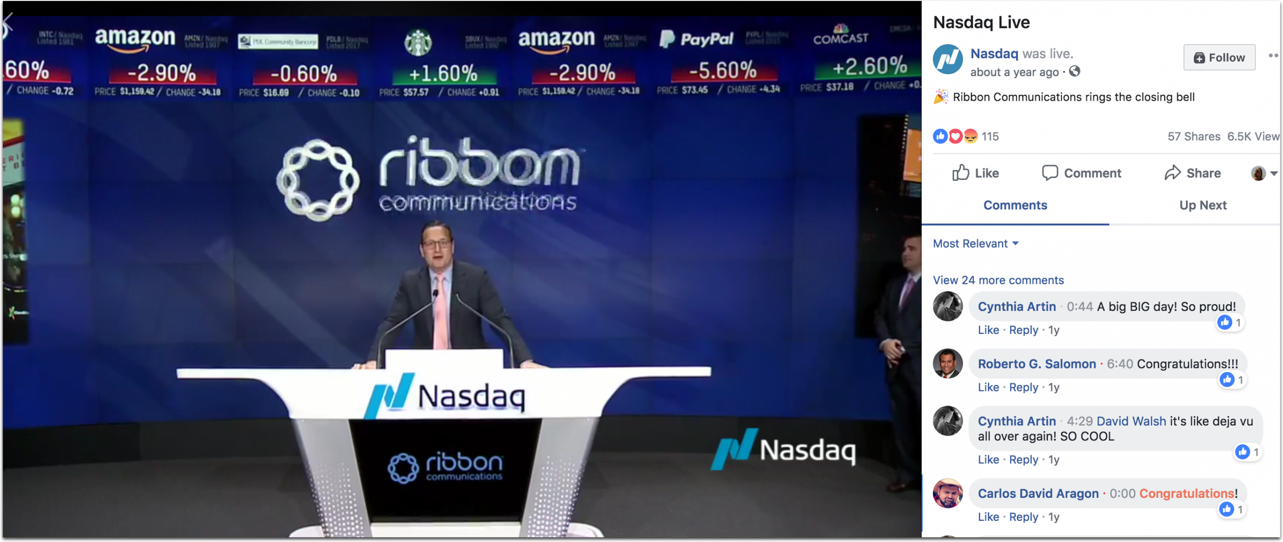 nasdaq facebook live