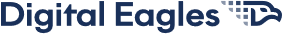 Small blue Digital Eagles logo for website footer