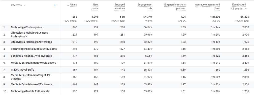 2023 11 27 13 33 29 Analytics Demographic details Interests