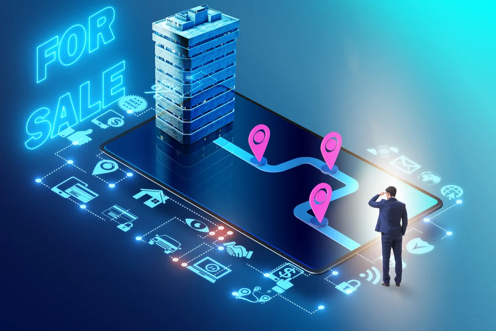 Online real estate selling and buying concept