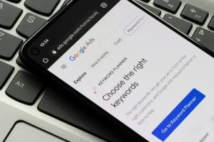 Example of Google ads on a mobile phone screen.