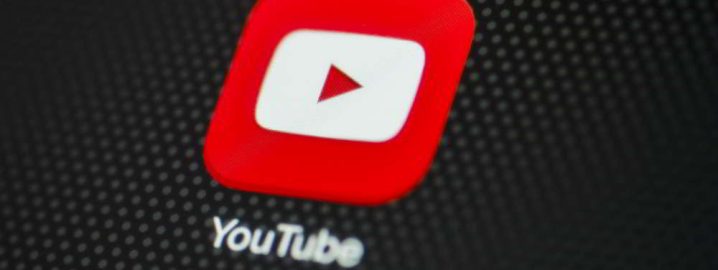 Youtube logo on a digital screen