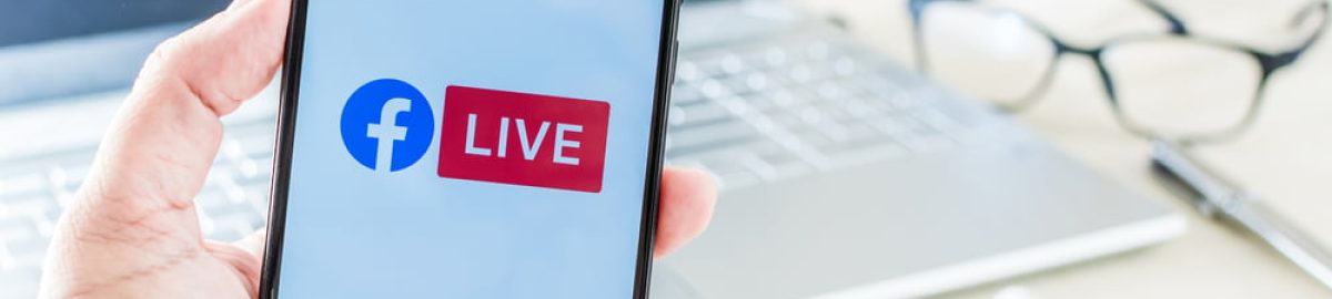 Example of someone watching facebook live on their mobile phone.