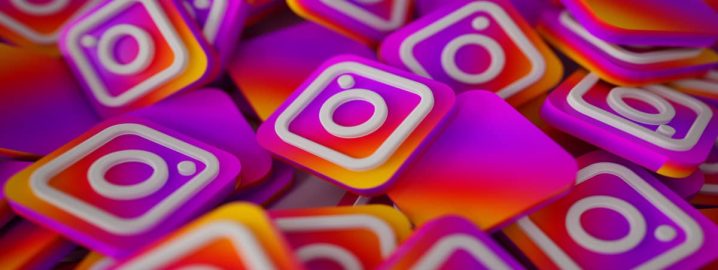 Pile of 3D Instagram Logos