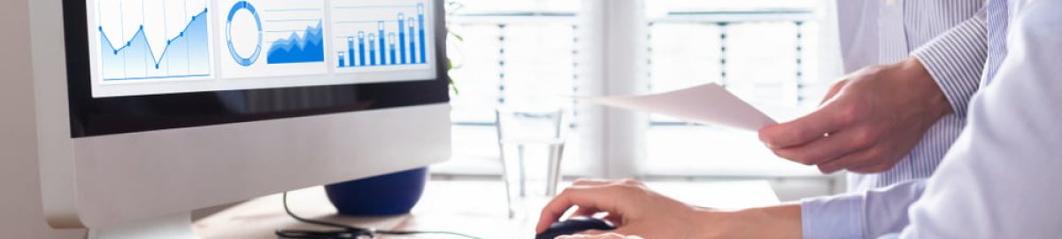 Team of business people discussing digital marketing metrics report and return on investment strategy for advertisement campaign