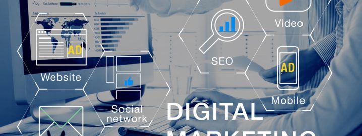 A graphic that shows the six main types of digital marketing.